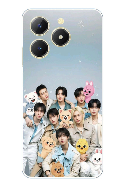 TechTree حافظة سيليكون مطبوع متوافقة مع Realme C61 تحمل طابع فرقة K-Pop للأطفال وSKZOO