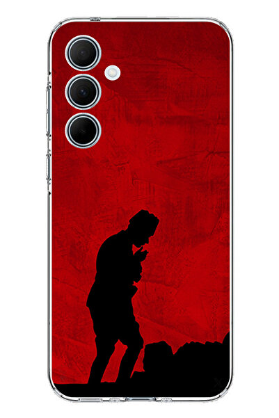 TechTree حافظة سيليكون أتاتورك مطبوع متوافقة مع هاتف سامسونج جالاكسي A35 مع تفاصيل ظل وشكل