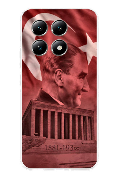 TechTree حافظة سيليكون متوافقة مع هاتف Xiaomi Mi 14T تصور صورة أتاتورك وانيما...