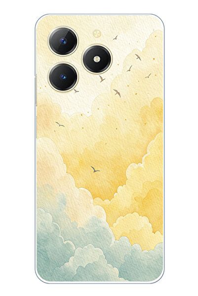 TechTree حافظة سيليكون متوافقة مع هاتف Realme C61 باللونين الأصفر والأخضر على...