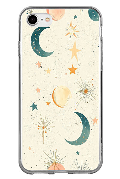 TechTree حافظة سيليكون متوافقة مع هاتف iPhone 7-8-SE 2020 ذات خلفية كريمية وق...