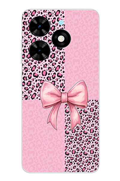 TechTree حافظة سيليكون متوافقة مع هاتف Tecno Spark Go 2024 بنمط الفهد الوردي ...