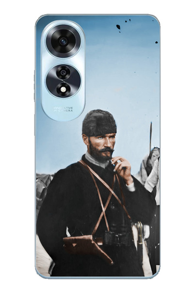 TechTree حافظة سيليكون متوافقة مع هاتف أوبو A60 من أتاتورك سيهيفيدي مطبوع