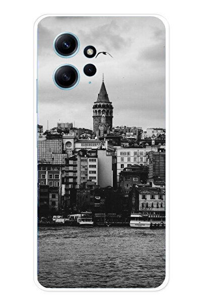 TechTree جراب سيليكون مطبوع متوافق مع هاتف Redmi Note 12 4G مع إطلالة على برج...