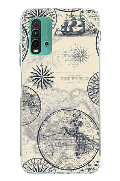 TechTree حافظة سيليكون متوافقة مع Redmi 9T-POCO M3 وقديمة الطراز على شكل خريط...