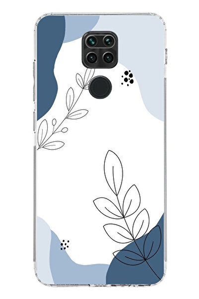 TechTree حافظة سيليكون متوافقة مع هاتف Redmi Note 9 ذات أشكال هادئة زرقاء وخط...