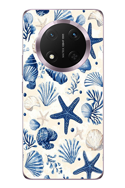 TechTree حافظة سيليكون مطبوع متوافقة مع هاتف Honor Magic 7 Lite بنمط صدفة الب...