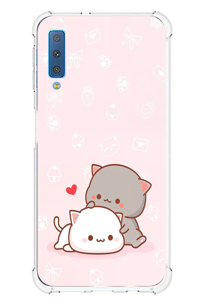 TechTree حافظة سيليكون متوافقة مع هاتف سامسونج جالاكسي A7 2018، لطيفة وريموتية مطبوع