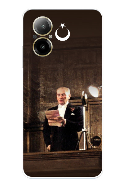 TechTree حافظة سيليكون متوافقة مع هاتف Realme 12 Lite من أتاتورك First Speech...