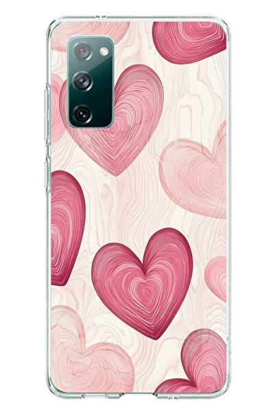 TechTree حافظة سيليكون متوافقة مع هاتف سامسونج جالاكسي S20 FE باللون الوردي الخطوي مطبوع