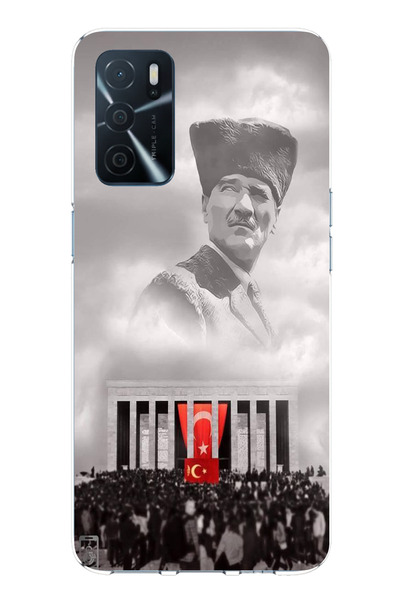 TechTree Oppo A16 Compatible Leader among the Clouds Kalpakli Ataturk Printed Silicone Case