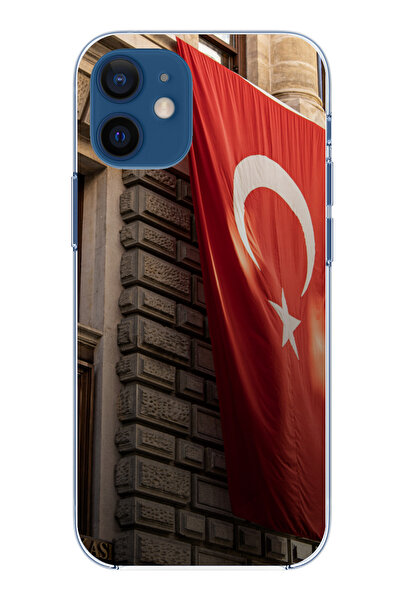 TechTree حافظة سيليكون متوافقة مع هاتف iPhone 12 Mini بعلم تركيا مطبوع