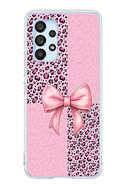 TechTree حافظة سيليكون متوافقة مع هاتف سامسونج جالاكسي A53 بنمط الفهد الوردي ...