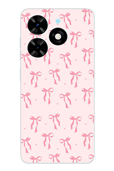 TechTree حافظة سيليكون مطبوع متوافقة مع تكنو سبارك جو 2024 بنمط فيونكة وردية ...