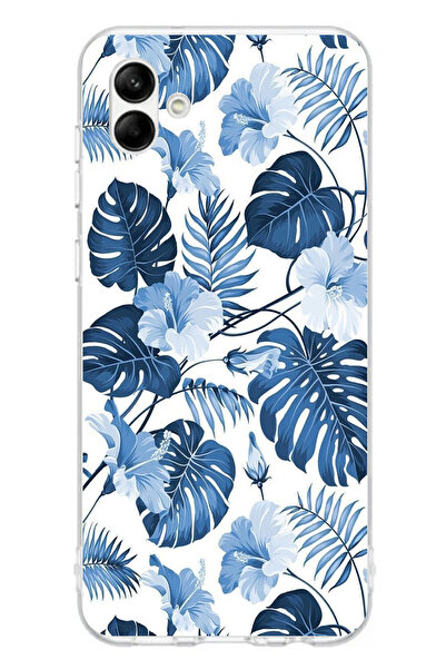 TechTree حافظة سيليكون مطبوع متوافقة مع هاتف سامسونج جالاكسي A06 بنمط أوراق ا...