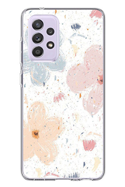 TechTree حافظة سيليكون مطبوع متوافقة مع هاتف سامسونج جالاكسي A72 بنمط زهور تج...