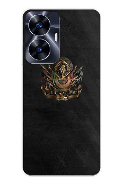 TechTree جراب سيليكون مطبوع متوافق مع هاتف Realme C55 مع تفاصيل التوجيه العثماني