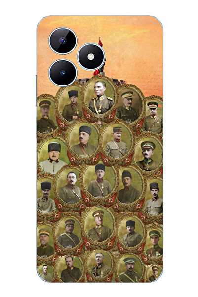 TechTree حافظة سيليكون متوافقة مع هاتف Realme Note 50 من أتاتورك وقادة الحرب ...
