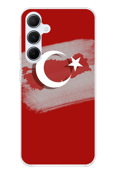 TechTree Samsung Galaxy A55 Compatible Turkey Map Detailed Turkish Flag Printed Silicone Case