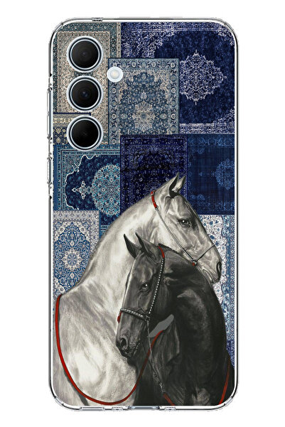 TechTree حافظة سيليكون متوافقة مع هاتف سامسونج جالاكسي A35 باللون الأزرق بنمط...