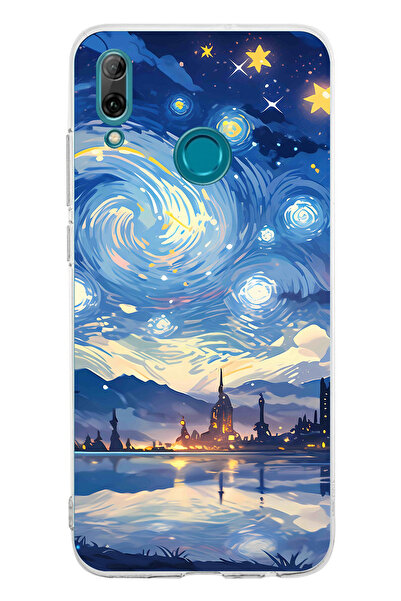 TechTree حافظة سيليكون متوافقة مع هاتف Huawei P Smart 2019 بتصميم السماء المر...