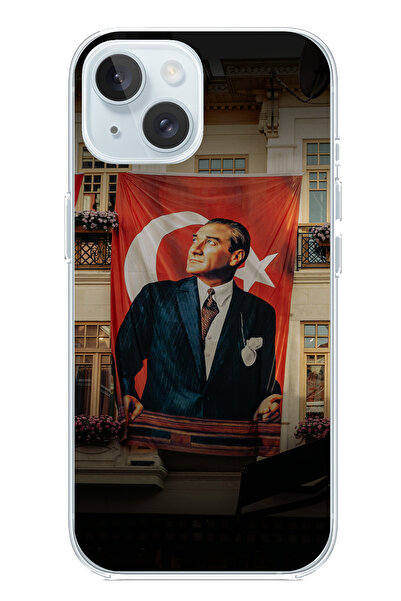 TechTree حافظة سيليكون متوافقة مع هاتف iPhone 15 بتفاصيل العلم العملاق أتاتور...