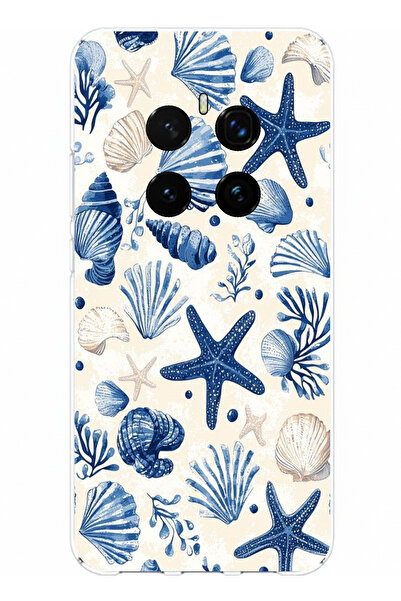 TechTree حافظة سيليكون مطبوع متوافقة مع هاتف Honor Magic 7 PRO بنمط صدفة البح...