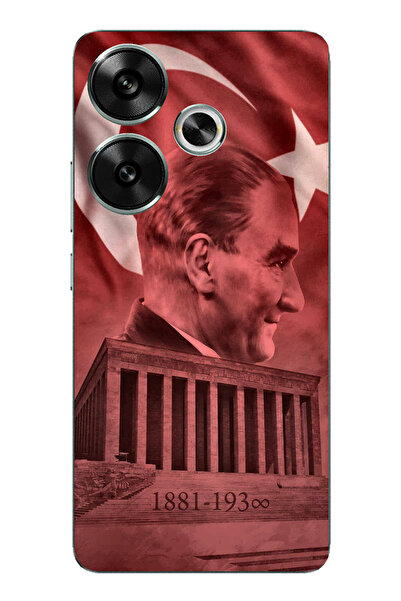 TechTree غطاء سيليكون متوافق مع POCO F6 يحمل صورة أتاتورك وانيماتيكابير مطبوع