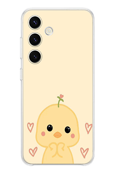 TechTree حافظة سيليكون مطبوع متوافقة مع هاتف سامسونج جالاكسي S25 بنمط كتكوت ل...