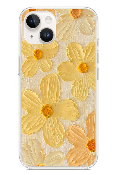 TechTree حافظة سيليكون متوافقة مع هاتف iPhone 14 PLUS بلمسة الشمس الصفراء ديز...