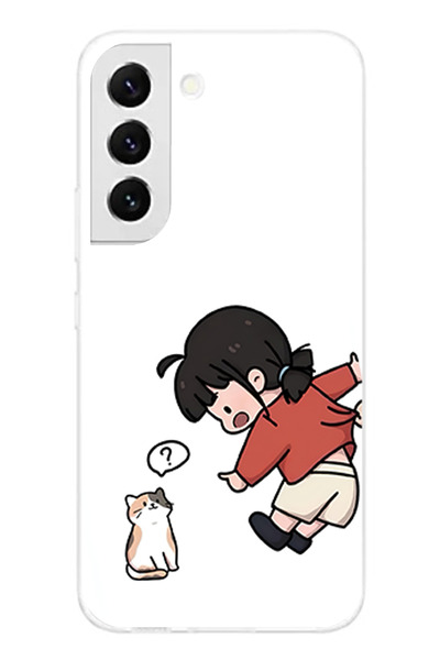 TechTree Samsung Galaxy S22 Compatible Forced to Be Together Lover - Couple Combination Printed Silicone Case