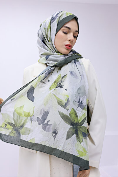 Desenay Scarfs شال كراش بنمط الزهور، شال خفيف الوزن غير قابل للانزلاق، لا يسب...
