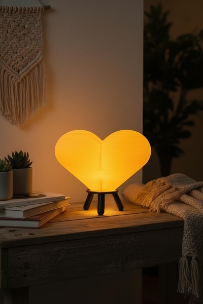 HD1001 Kalp Masa Lambası Modern Bohem Ev Dekoru Abajur Gece Başucu Lamba Işık...