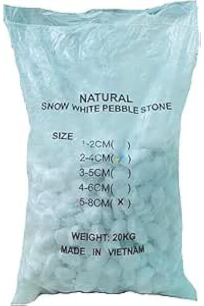 Generic أحجار زينة طبيعية بيضاء 5-8 سم، 20 كجم