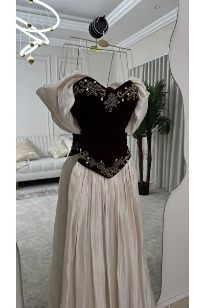 qmhafst فستان الصدر جوخ مطرز