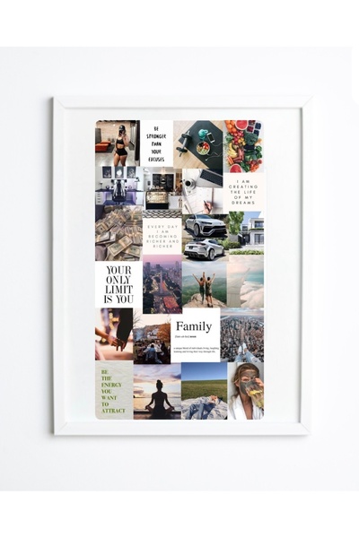 AY AN STUDYO Hayal Panosu 2026 Vision Board Yılbaşı Dilekleri Çerceveli