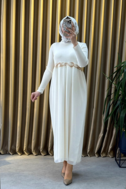 MISS DALIDA 4002 Felt Detailed Knitwear Dress