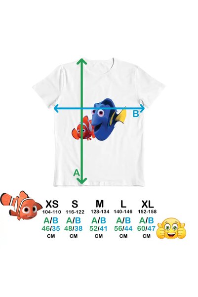 OEM Tricou Copii Baieti Cautarea lui Nemo Dory Marlin Tata Viata Marina