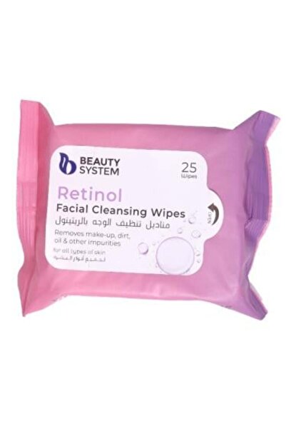 BEAUTY SYSTEM Retinol Facial Cleansing Wipes by - 25 pcs