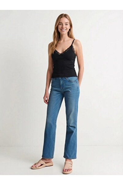 STALİ Kadın Dantelli Atlet Siyah