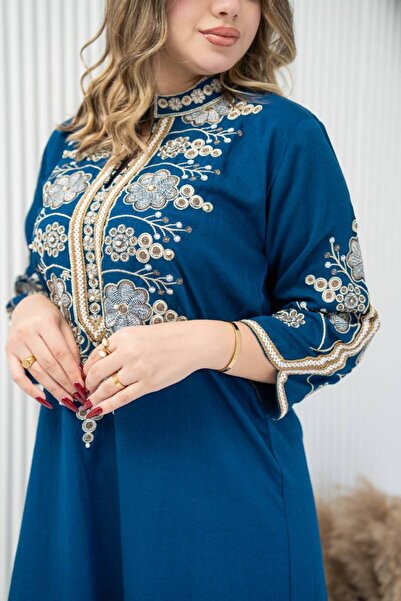 AFandina جلابية راقية بتطريز فاخر لإطلالة أنيقة وجذابة. SM - 14