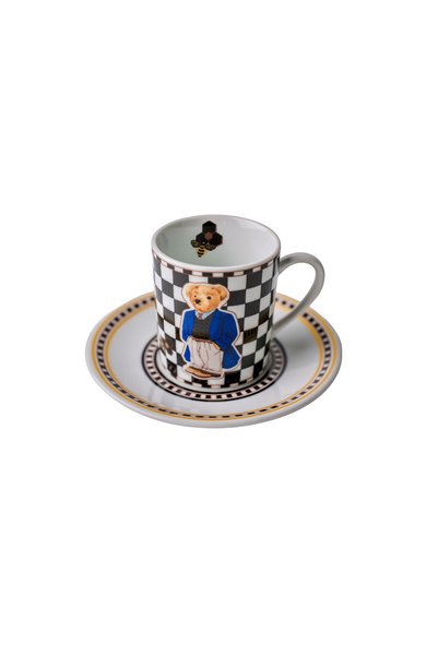 Sivella Honey Dama Teddy Bear Porcelain 2-Piece Coffee Cup