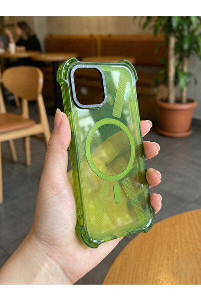 OSG İphone 14 Plus ve 15 Plus Uyumlu Magsafe Destekli Premium Sararmaz Şeffaf...