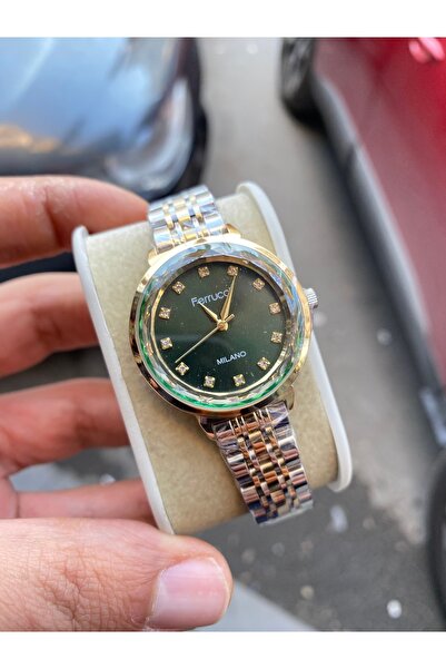 Ferrucci FERRUCCİÖZEL CAMLI İÇİ YEŞİL ÇİFT RENK KOL SAATİ
