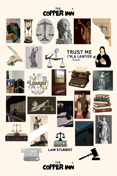 The Copper Inn 28 Adet Hukuk Sticker Set Avukat Lawyer Hukuk Fakültesi Bullet...