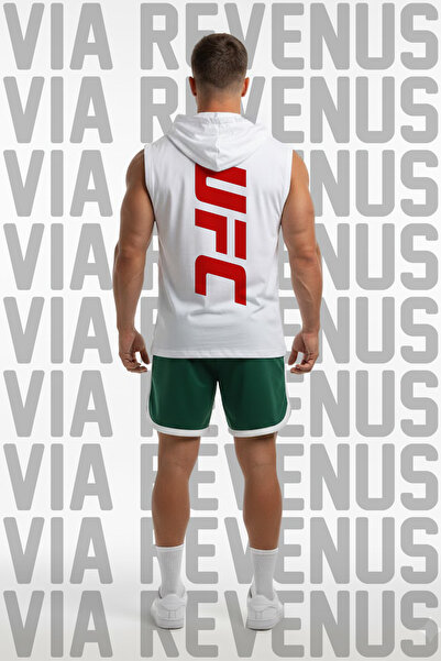 Vordevia UFC με τύπωμα με κουκούλα Αμάνικο αθλητικό μπλουζάκι και με ρέλι αθλ...