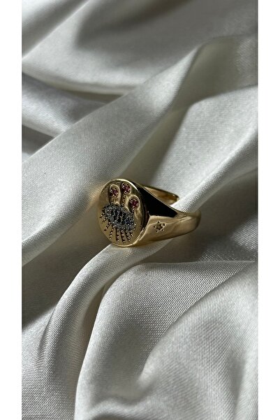 ADENNA JEWELRY Gold Steel Adjustable Ring with Eye Detail