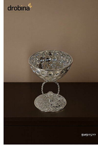drobina Small crystal silver dessert plate, Dropina