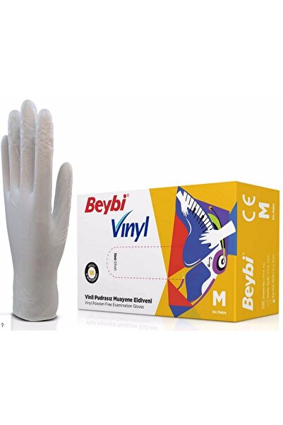 Beybibeybi قفازات فينيل خالية من البودرة، مقاس متوسط، 10 قطع