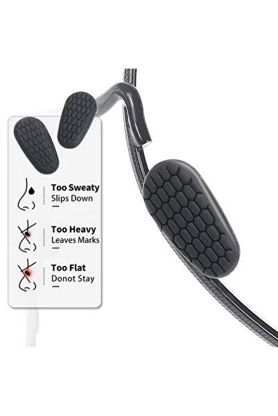 LUMAKS Screw-On Anti-Slip Glasses Nose Pads Black – 1 Pair